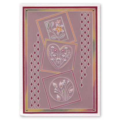 Tina's Oval, Rectangle & Diamond Parchlets Trio A6 Square Groovi Baby Plate Set