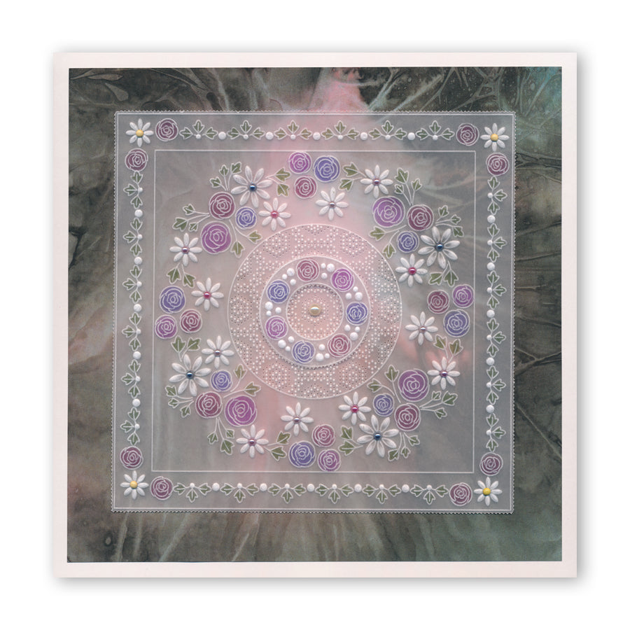 Tina's Rosie Doodles A5 Square & Groovi Border Plate Set