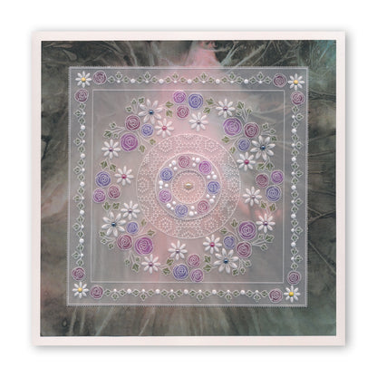 Tina's Rosie Doodle Wreath A5 Square Groovi Plate