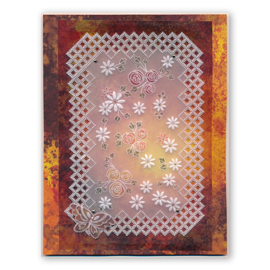 Tina's Rosie Doodle Wreath A5 Square Groovi Plate