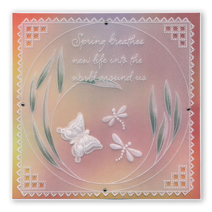 Tina's 3D Flowers & Butterflies A4 Square Groovi Plate