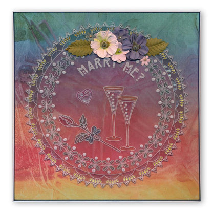 Tina's Doodle Dove Hearts A5 Square Groovi Plate