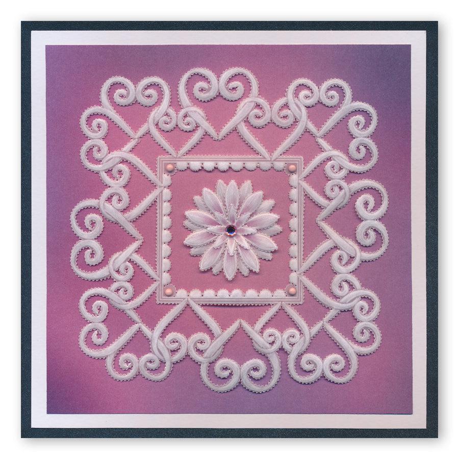 Tina's Doodle Dove Hearts A5 Square Groovi Plate