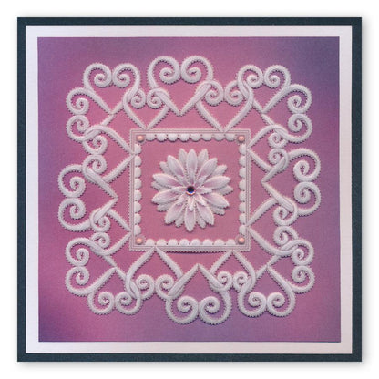 Tina's Doodle Dove Hearts A5 Square Groovi Plate