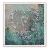 Tina's Doodle Dove Hearts A5 Square Groovi Plate