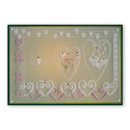 Tina's Doodle Dove Hearts A5 Square Groovi Plate