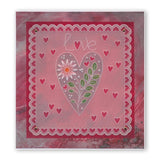 Tina's Doodle Love Hearts A5 Square Groovi Plate