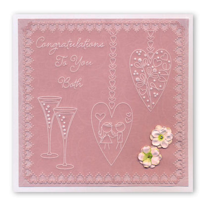 Tina's Doodle Dove Hearts A5 Square Groovi Plate