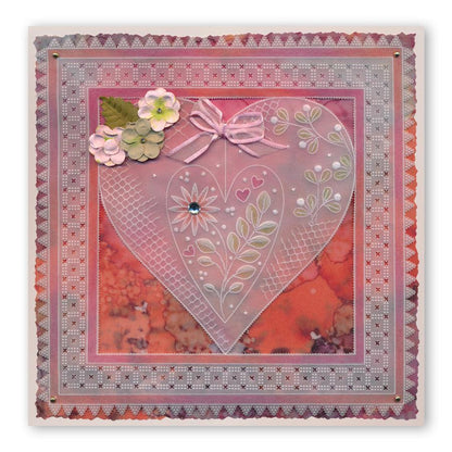 Tina's Doodle Love Hearts A5 Square Groovi Plate