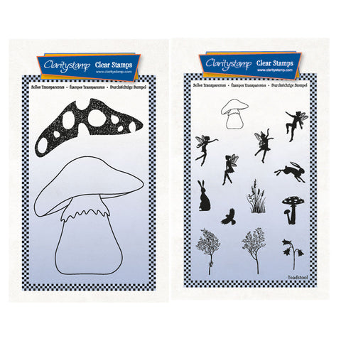 Toadstool Outline & Whimsical Miniatures A6 Stamp & Mask Duo