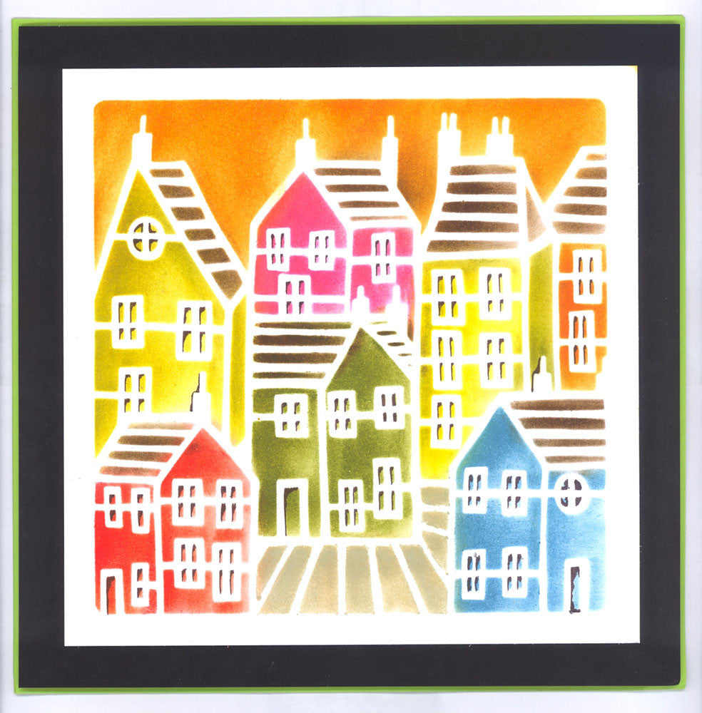 Town 7" x 7" Stencil