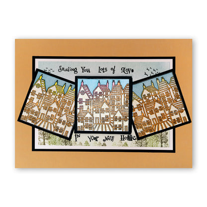 Town - Three Way Overlay A4 Slim Stamp & Mask Set