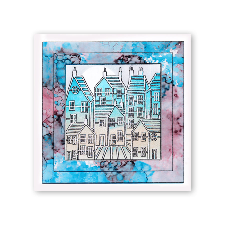 Town - Three Way Overlay A4 Slim Stamp & Mask Set