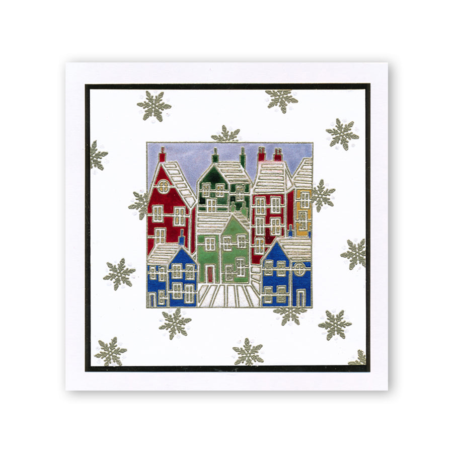 Town - Three Way Overlay A4 Slim Stamp & Mask Set