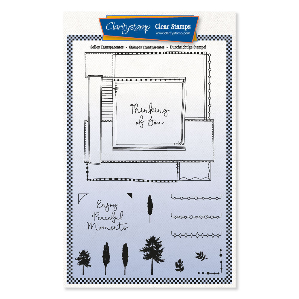 Treescape Doodle Layout Montage A5 Stamp & Mask Set