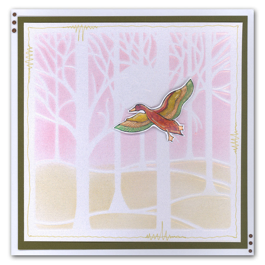 Treescape 7" x 7" Stencil