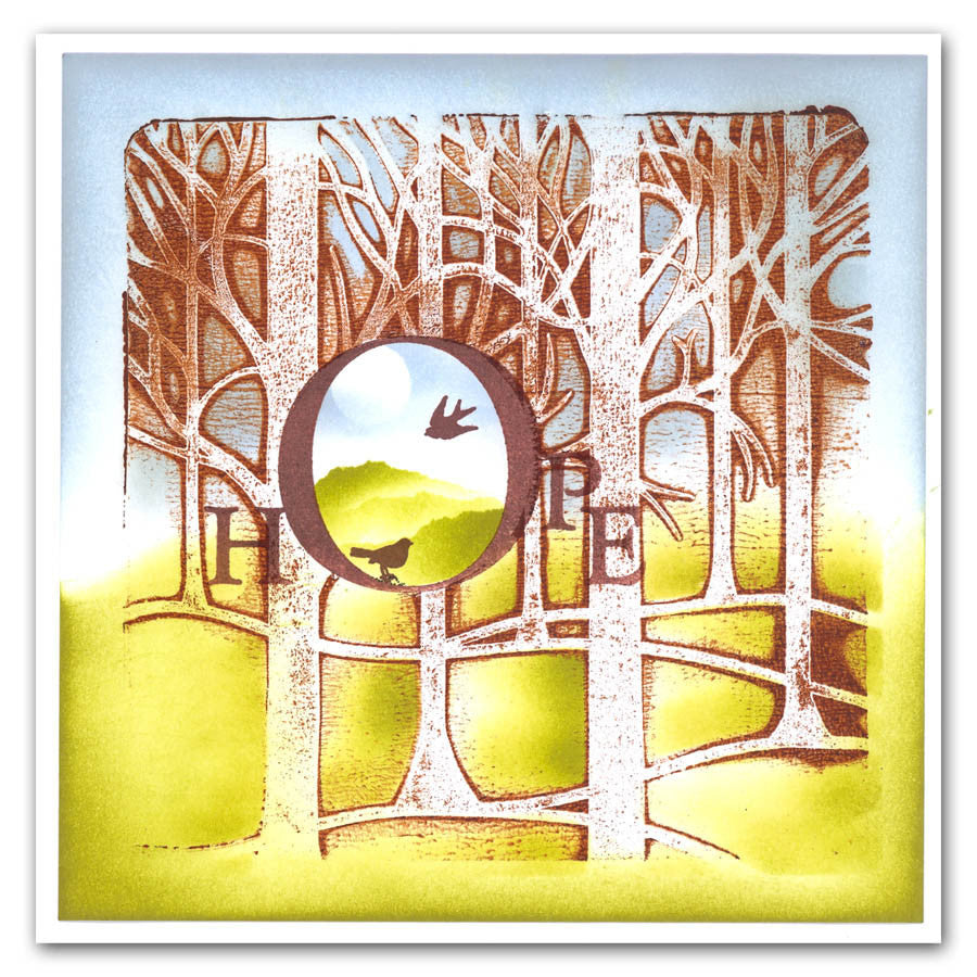 Treescape & Snowy Treescape 7" x 7" Stencil Collection