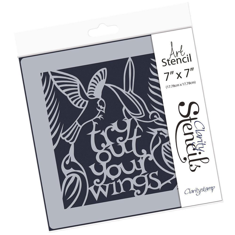 CLEARANCE Try Out Your Wings 7" x 7" Stencil