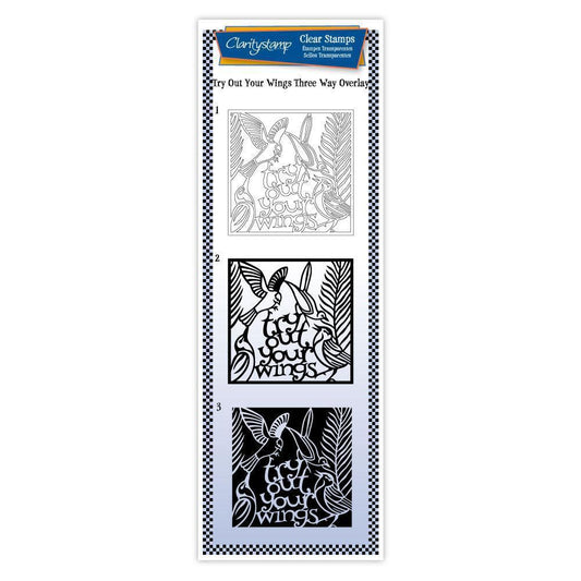 CLEARANCE Try Out Your Wings - Three Way Overlay A4 Slim Stamp Set