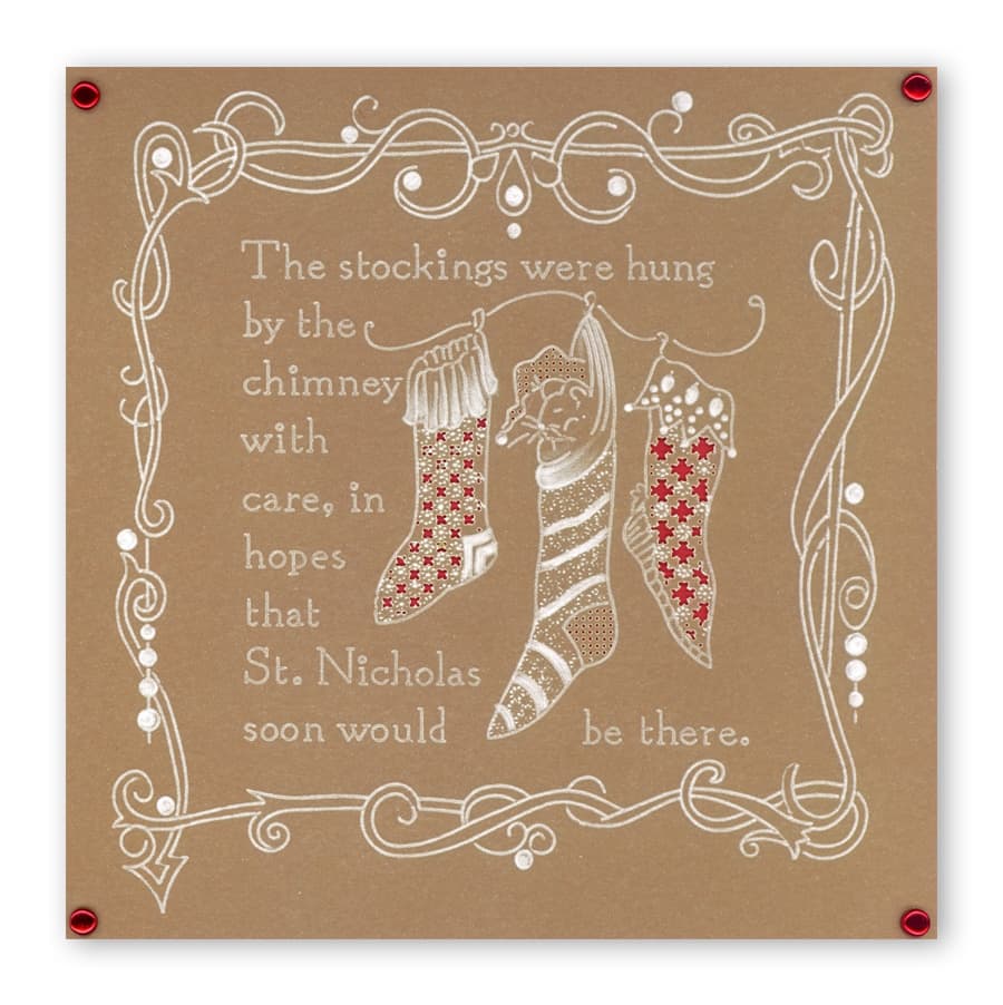 Twas the Night 2 - Stockings A6 Square Groovi Baby Plate