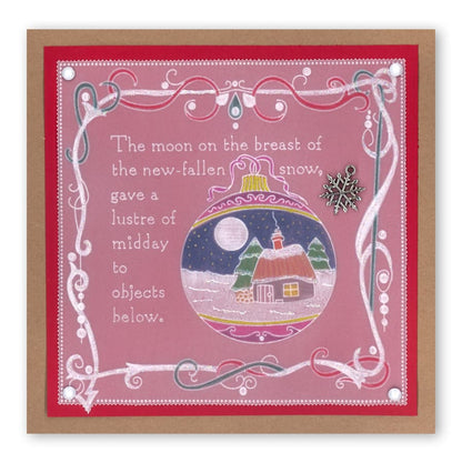 Twas the Night 4 - Bauble A6 Square Groovi Baby Plate