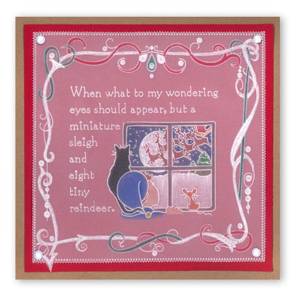 Twas the Night 5 - Cat & Window A6 Square Groovi Baby Plate