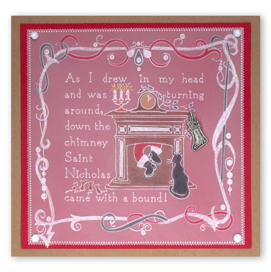 Twas the Night 10 - Fireplace A6 Square Groovi Baby Plate