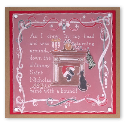 Twas the Night 10 - Fireplace A6 Square Groovi Baby Plate