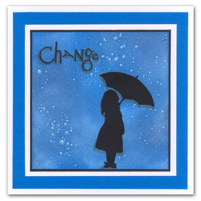 Umbrella Girls 7" x 7" Stencil