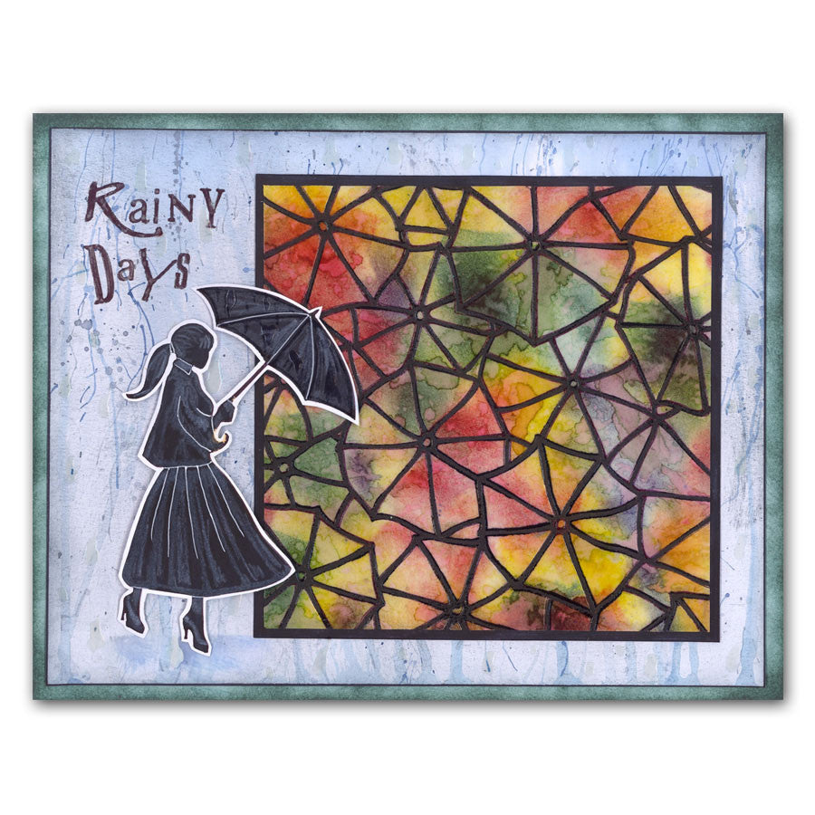 Umbrellas 7" x 7" Stencil Collection