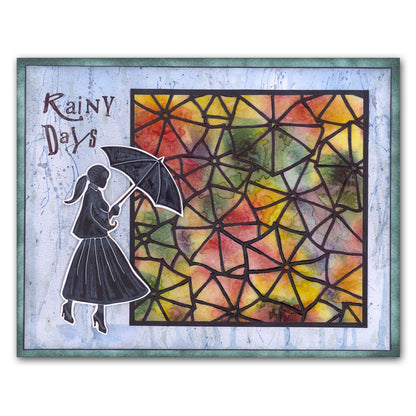 Umbrellas 7" x 7" Stencil Collection