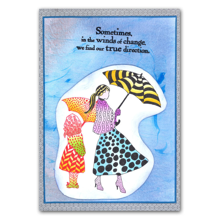 Umbrella Girls 7" x 7" Stencil