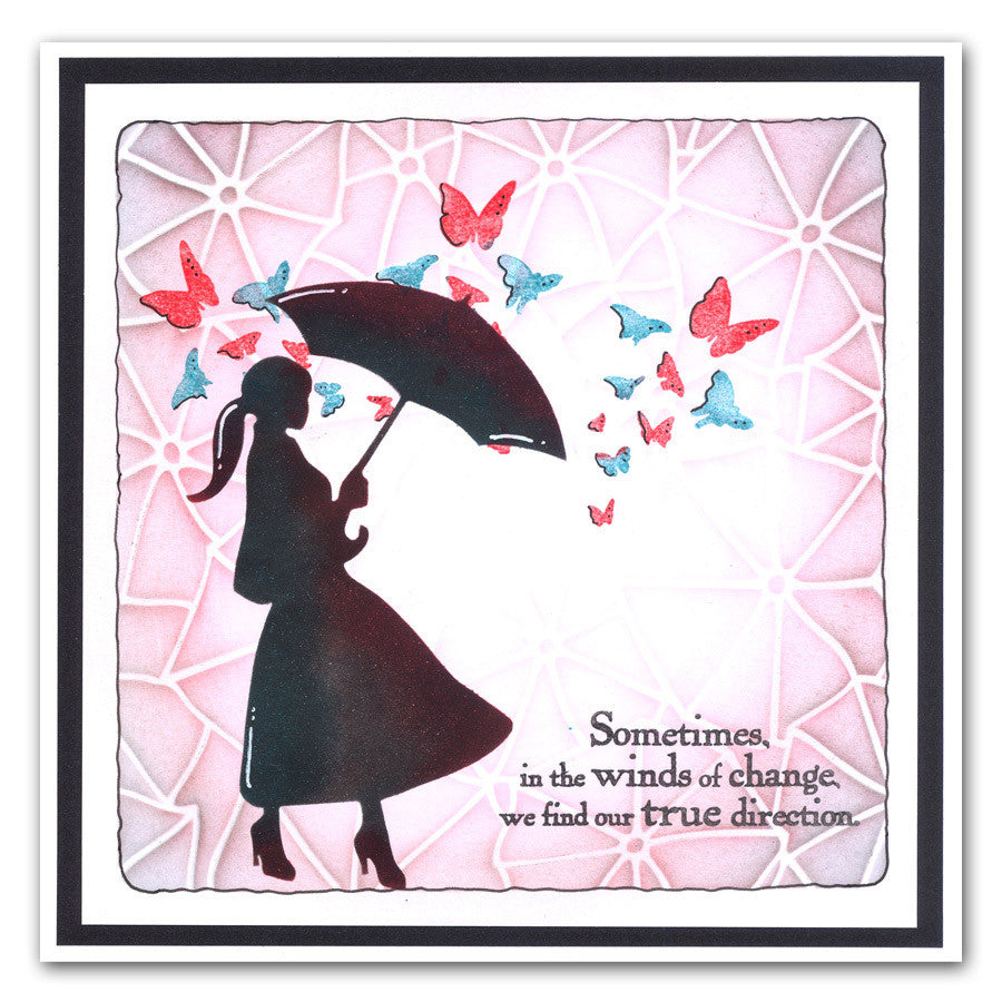 Umbrellas 7" x 7" Stencil Collection