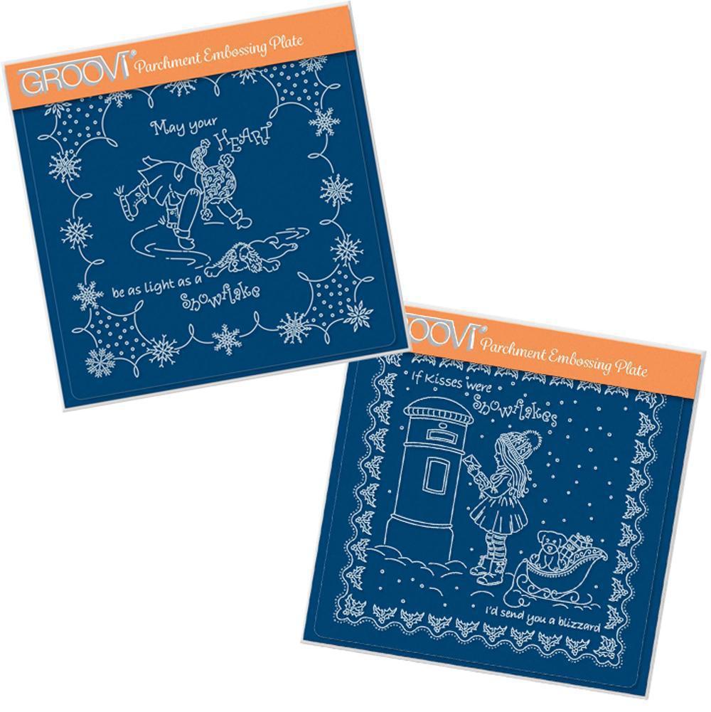 Linda's Children - Winter A5 Square Groovi Plate Pair