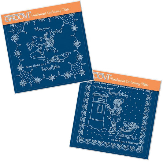 Linda's Children - Winter A5 Square Groovi Plate Pair