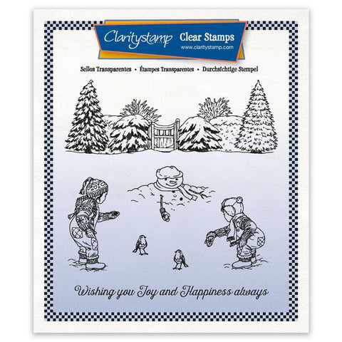 Jayne's Bijou Winter Scene - Children A5 Square Stamp Set