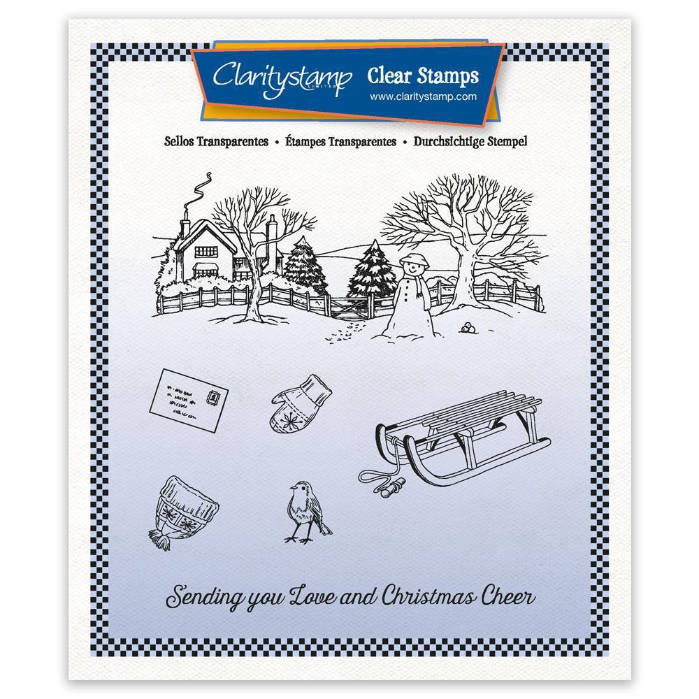 Jayne's Winter Scene - Sled A5 Square Stamp Set