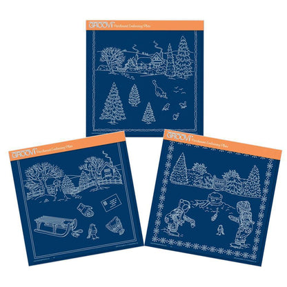 Jayne's Winter Scenes Collection A4 Square Groovi Plate Set