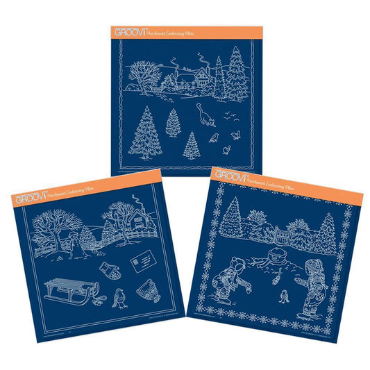 Jayne's Winter Scenes Collection A4 Square Groovi Plate Set