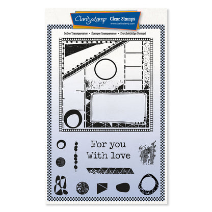 With Love Grunge Layout Montage A5 Stamp & Mask Set