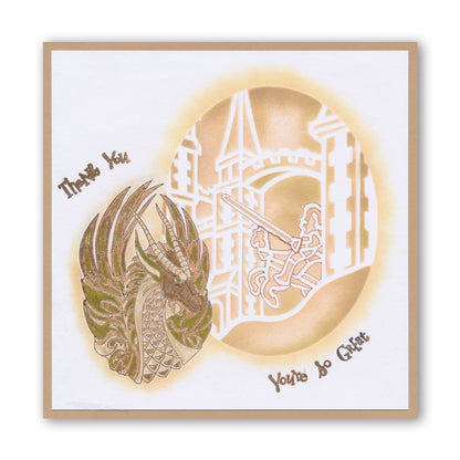 The Charge of Lancelot 7" x 7" Stencil