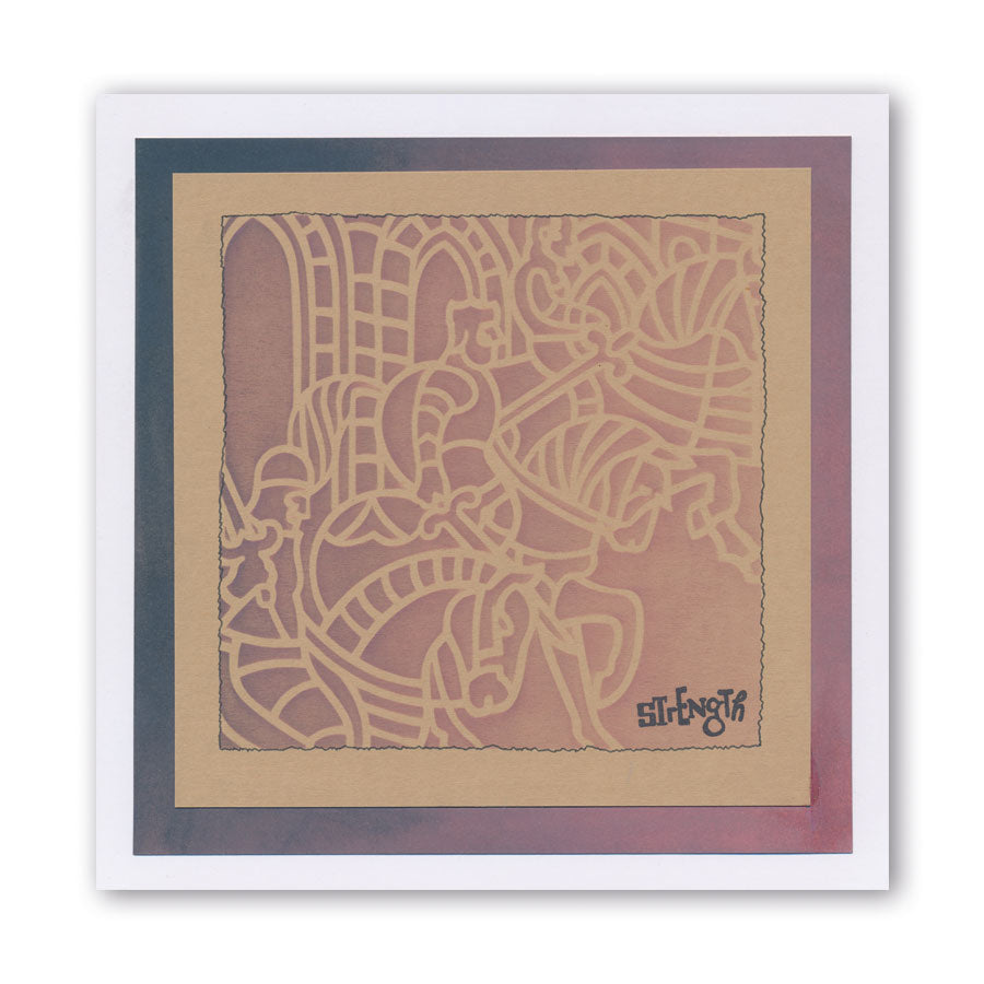 Camelot & the Grail of Knights 7" x 7" Stencil