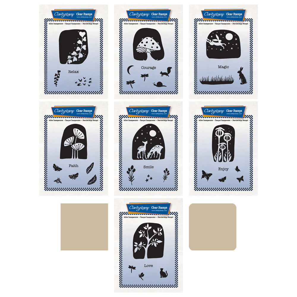 Barbara's Woodland Art Blocks A6 Square Stamp & Embedders Collection