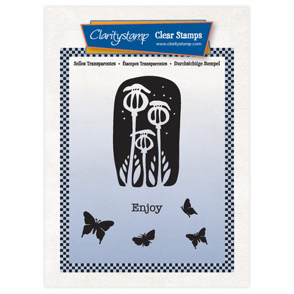 Barbara's Woodland Chinese Lanterns Art Block A6 Square Stamp Set