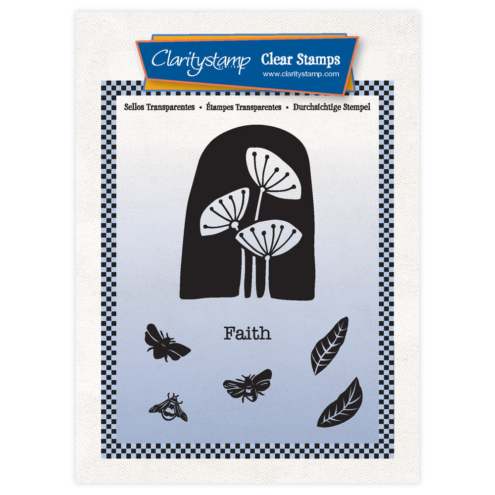 Barbara's Woodland Flowers Art Block A6 Square Stamp Set