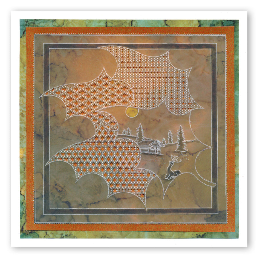 Holly Leaf Outline A6 Square Groovi Baby Plate