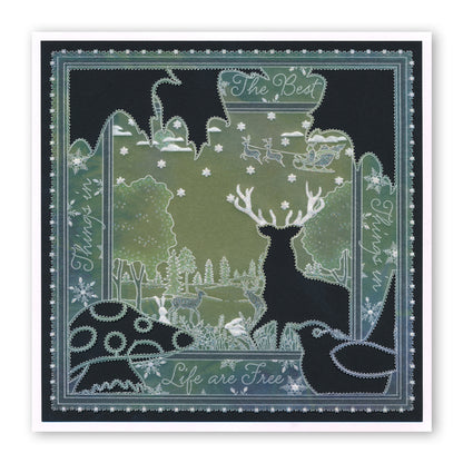 Stag Outline A6 Square Groovi Baby Plate