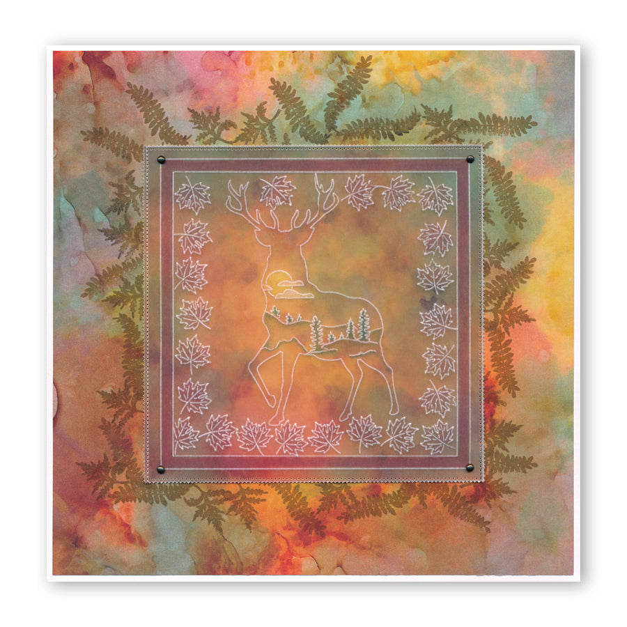 Stag Outline A6 Square Groovi Baby Plate