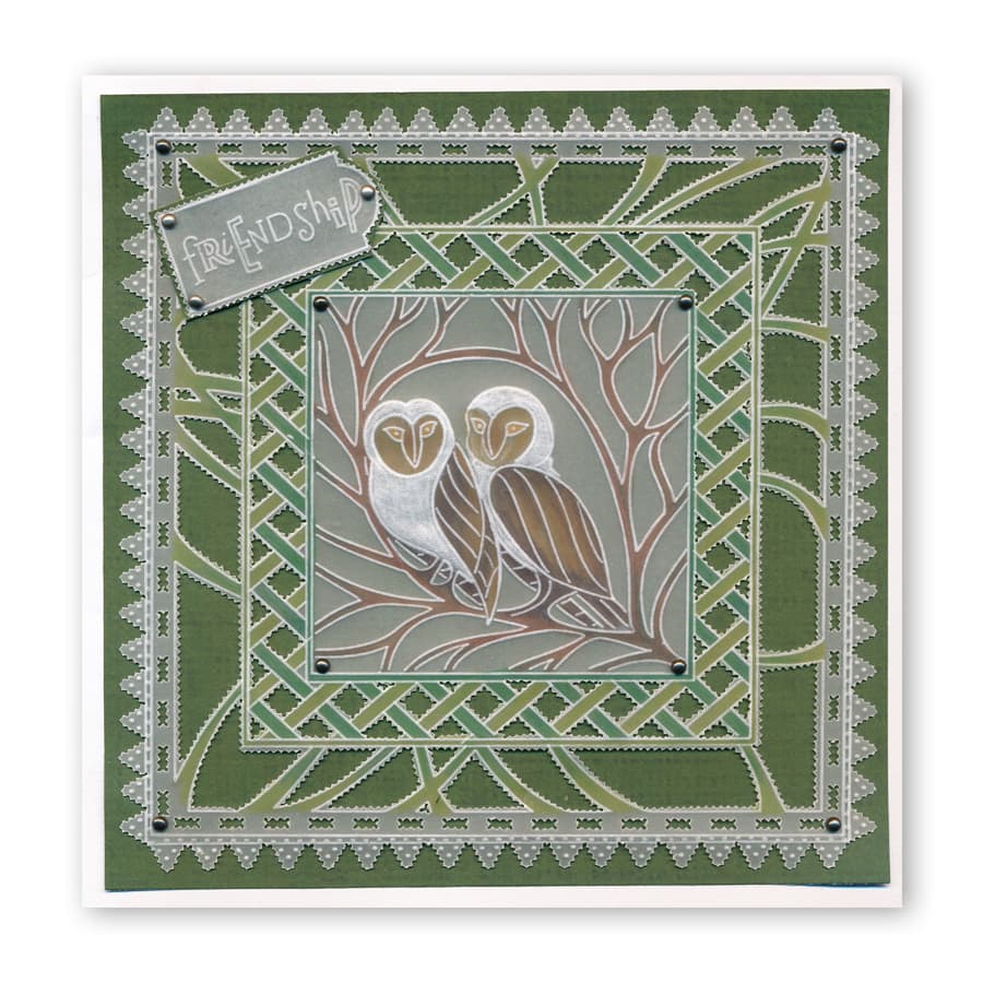 Woodland Owls A5 Square Groovi Plate