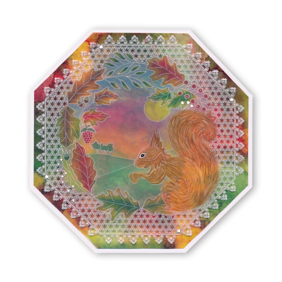 Squirrel Round A5 Square Groovi Plate